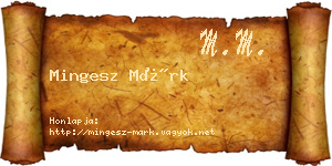 Mingesz Márk névjegykártya